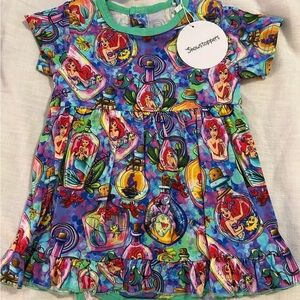 Colorful Kids Dress with Cartoon Print